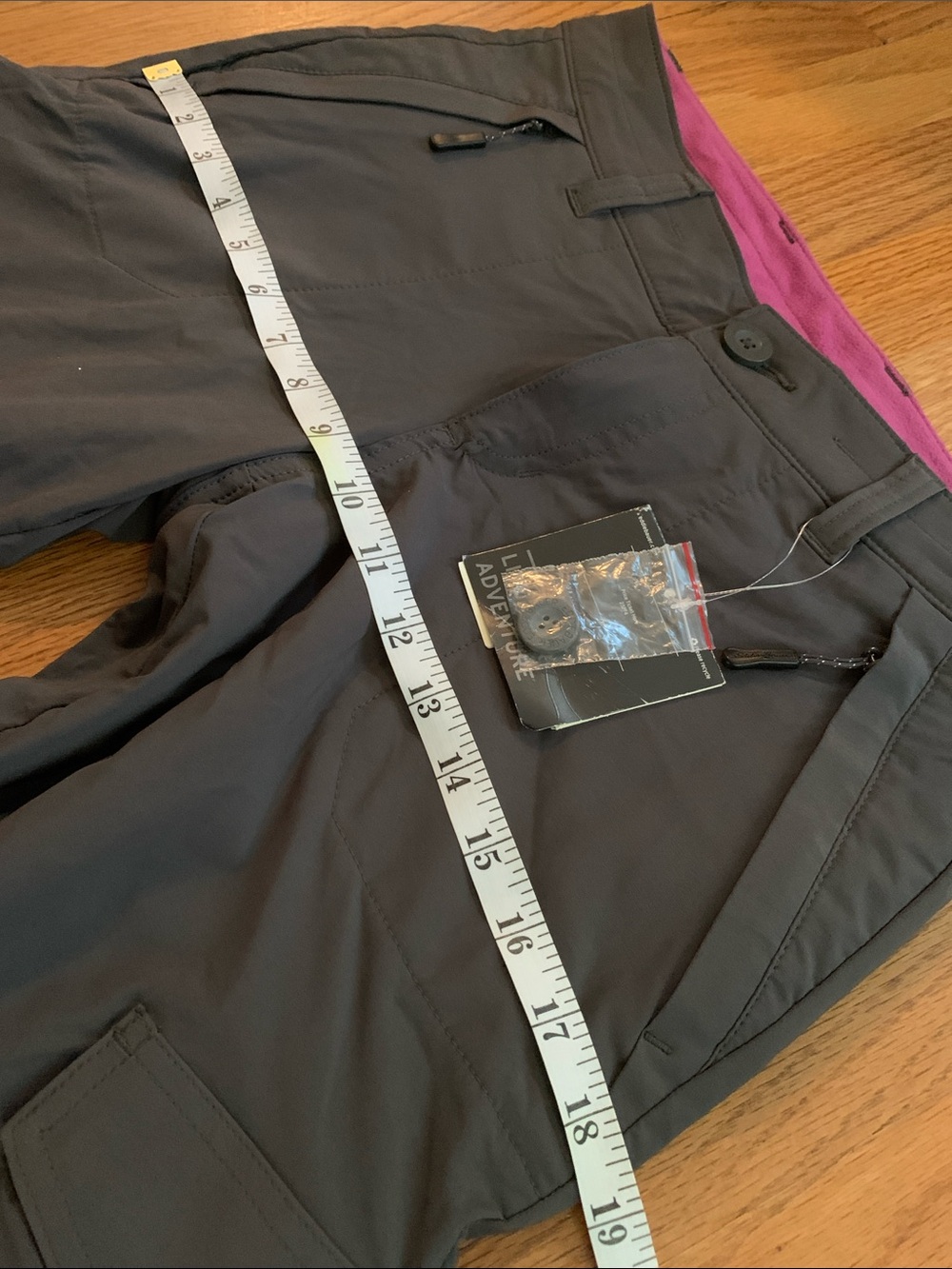 NWT Eddie Bauer Women's Charcoal Hiking Pants Pink Fleece Lining Women’s 4P - Picture 11 of 16